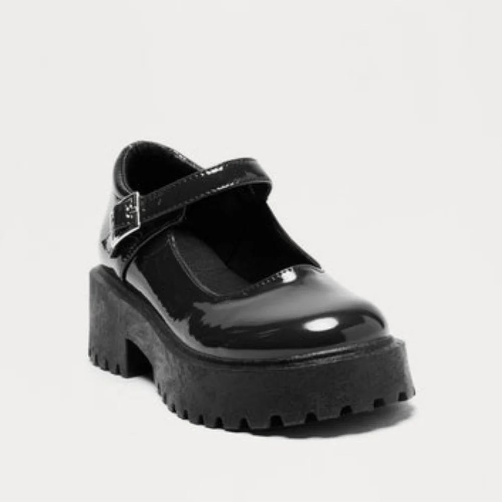 Fashion Nova Black Patent Mary Jane Platform Shoes⚫